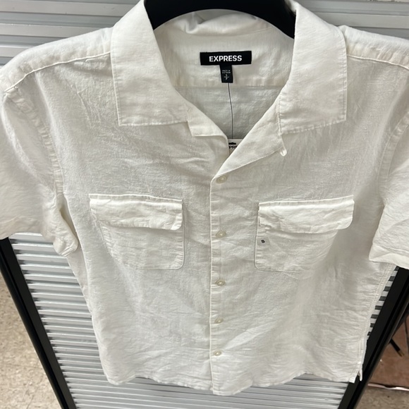 Brand new Express white button down shirt. - Picture 3 of 4